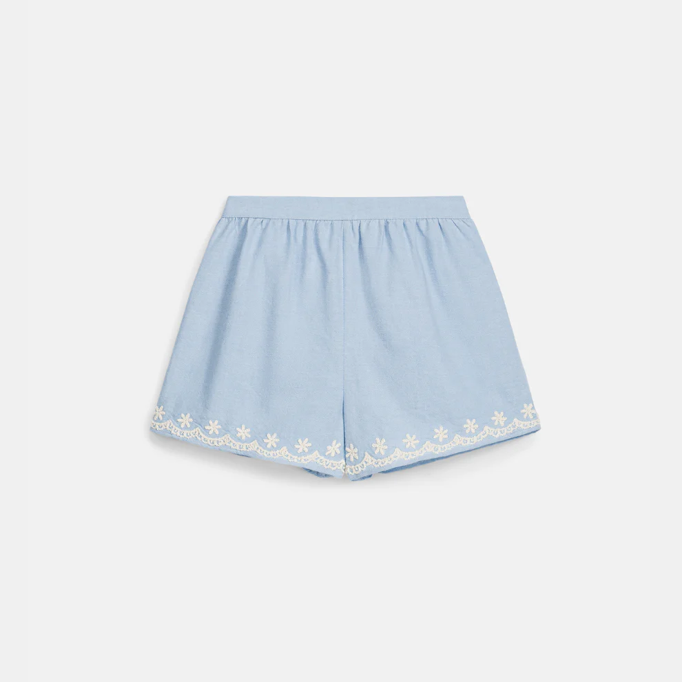 Kort broekje – Shorts Vally – Biologisch katoen – Oxford Blue/Blauw – Louise Misha