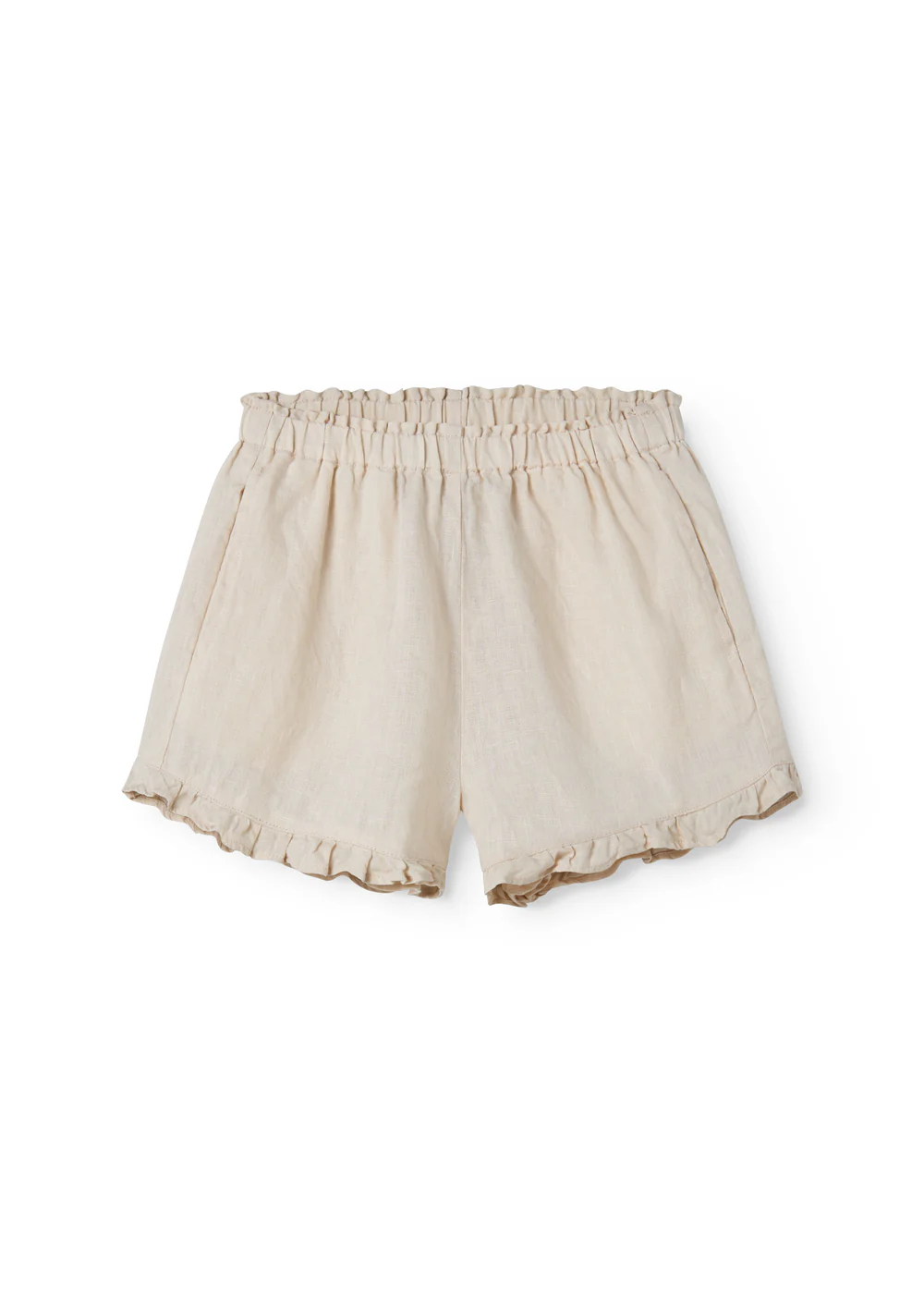 Linnen kort broekje – Pala Frill – Kit/Beige – MarMar Copenhagen