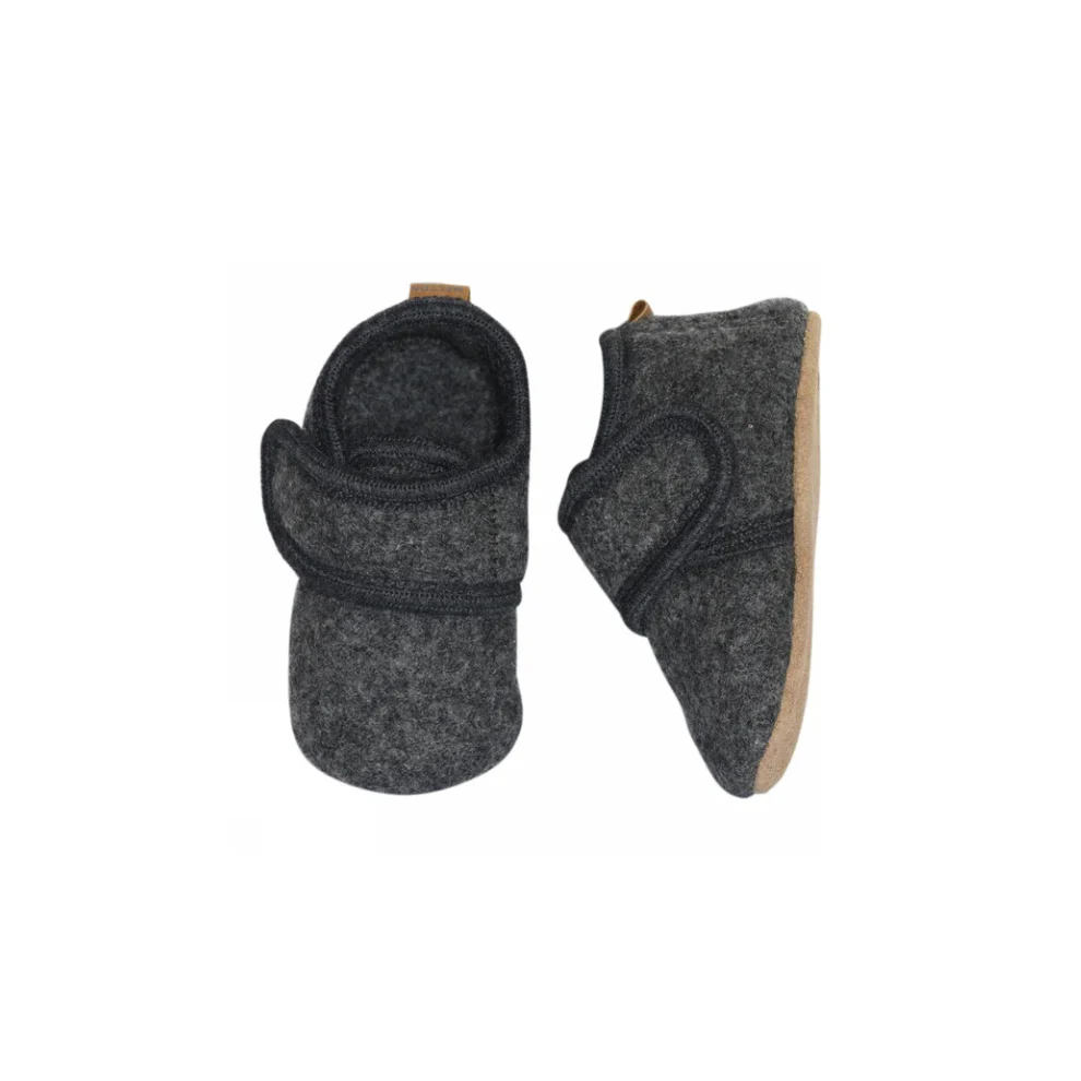 Wollen slofjes – Classic Wool Slippers – Binnenschoen – Antraciet – MELTON