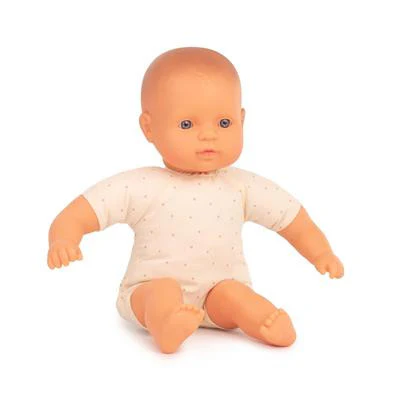 Miniland – Babypop Europees met zacht lijfje – 32 cm -100% ftalaat vrij vinyl