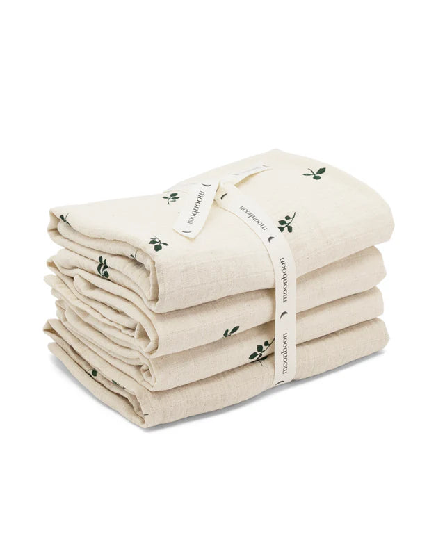 Hydrofiele doeken – Organic Muslins – 65x65cm – 4 pack – Biologisch katoen – Moonboon