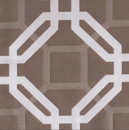 Coupon outdoor stof taupe wit design 178 x 140 cm