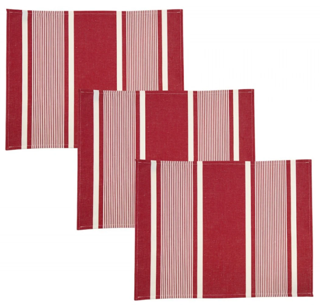 Afwasbare placemats Yvonne rood wit