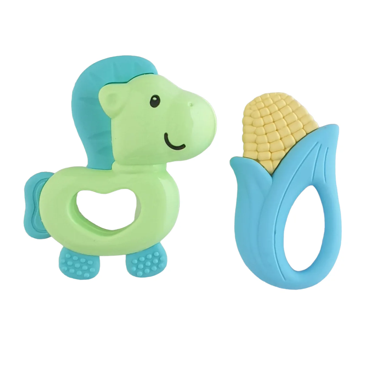 Set: 2 Rammelaars / Bijtspeeltjes ‘Paard’