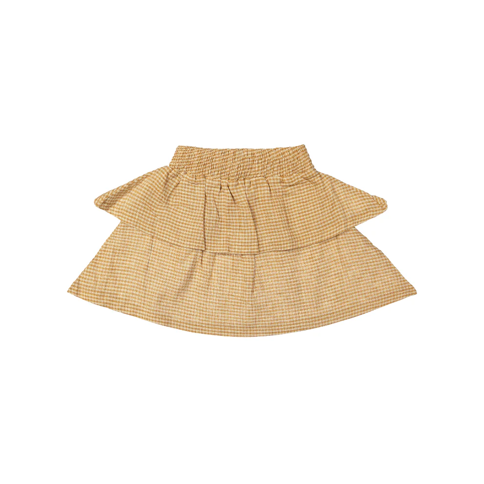 Rokje Ronja – Linnen/katoen – Square brown/Bruin – Riffle Amsterdam