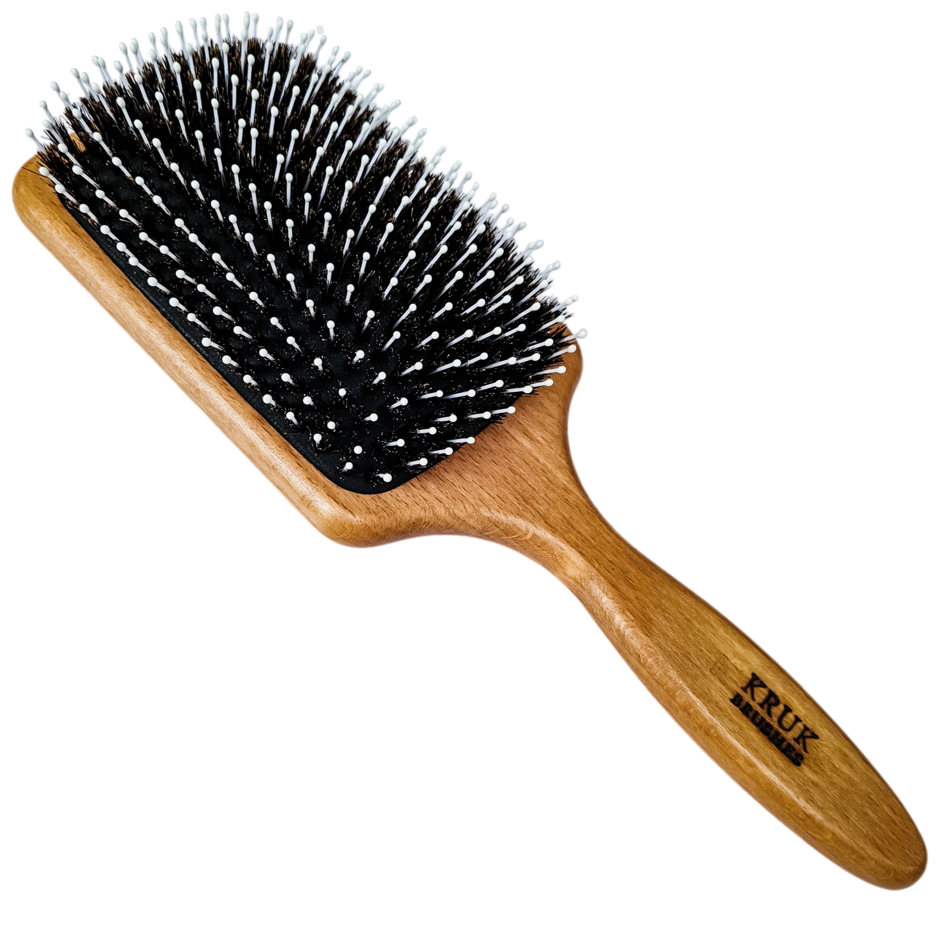 “De extra zachte EGEL” natuurhaarborstel met zachtere nylon-pins en met bolletjes – PADDLE BRUSH
