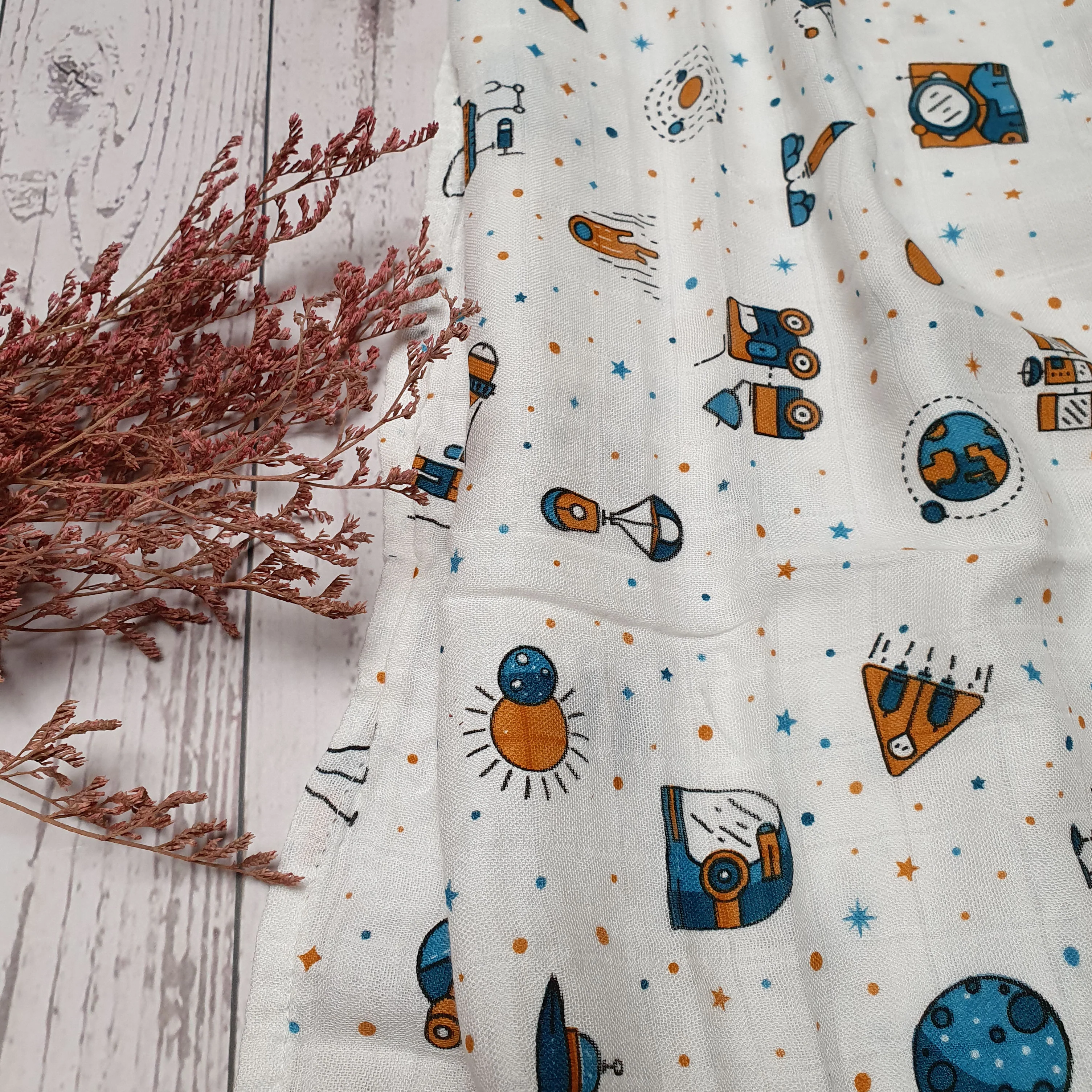 Katoen/Bamboe Doek “Robotjes” (60×60 cm)