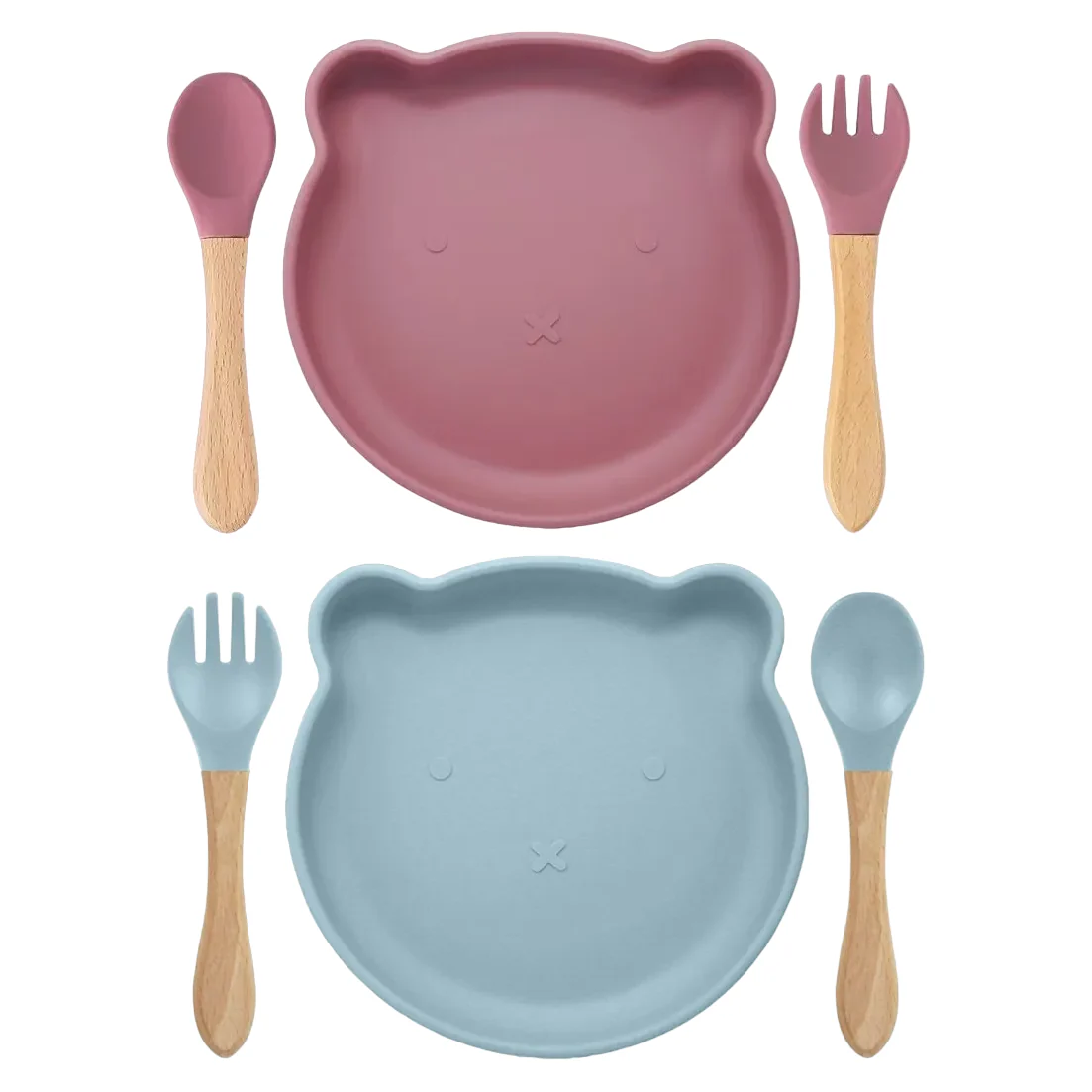 Siliconen Beren Servies (3 kleuren)