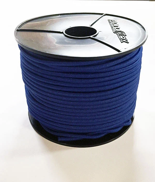 Blauw 6mm koordelastiek 100m rol