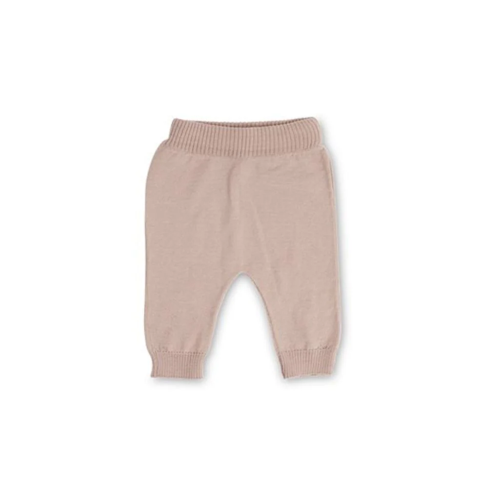 Gebreid broekje – Merino wol – Flat knit – Poeder roze – Smallstuff