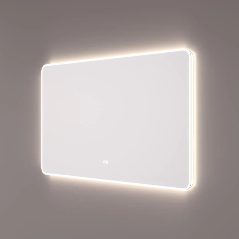 Hipp Design SPV 16000 afgeronde rechthoekige spiegel met directe en indirecte verlichting en verwarming