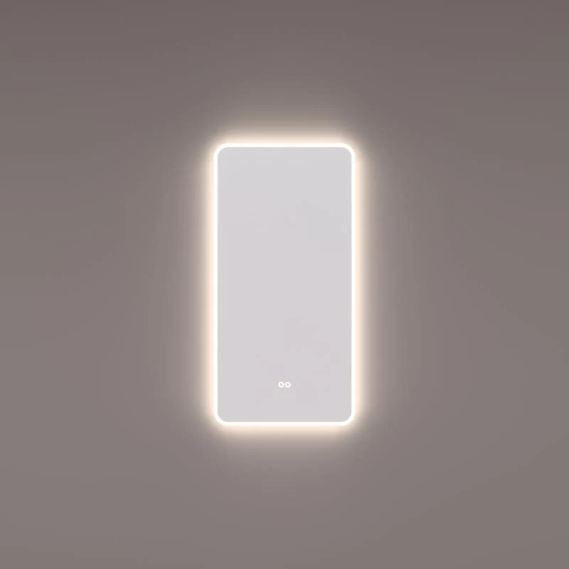 Hipp Design SPV 16001 spiegel met afgeronde hoeken met directe en indirecte kleurenwissel verlichting en verwarming