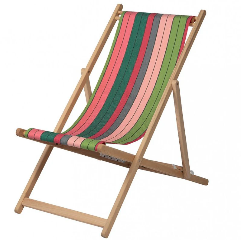 strandstoel Eugenie roze-groen