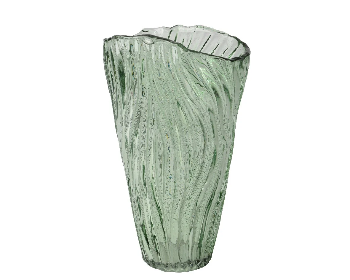 Vaas Glas Recycled Groen 16x9x25 cm – Duurzaam & Stijlvol