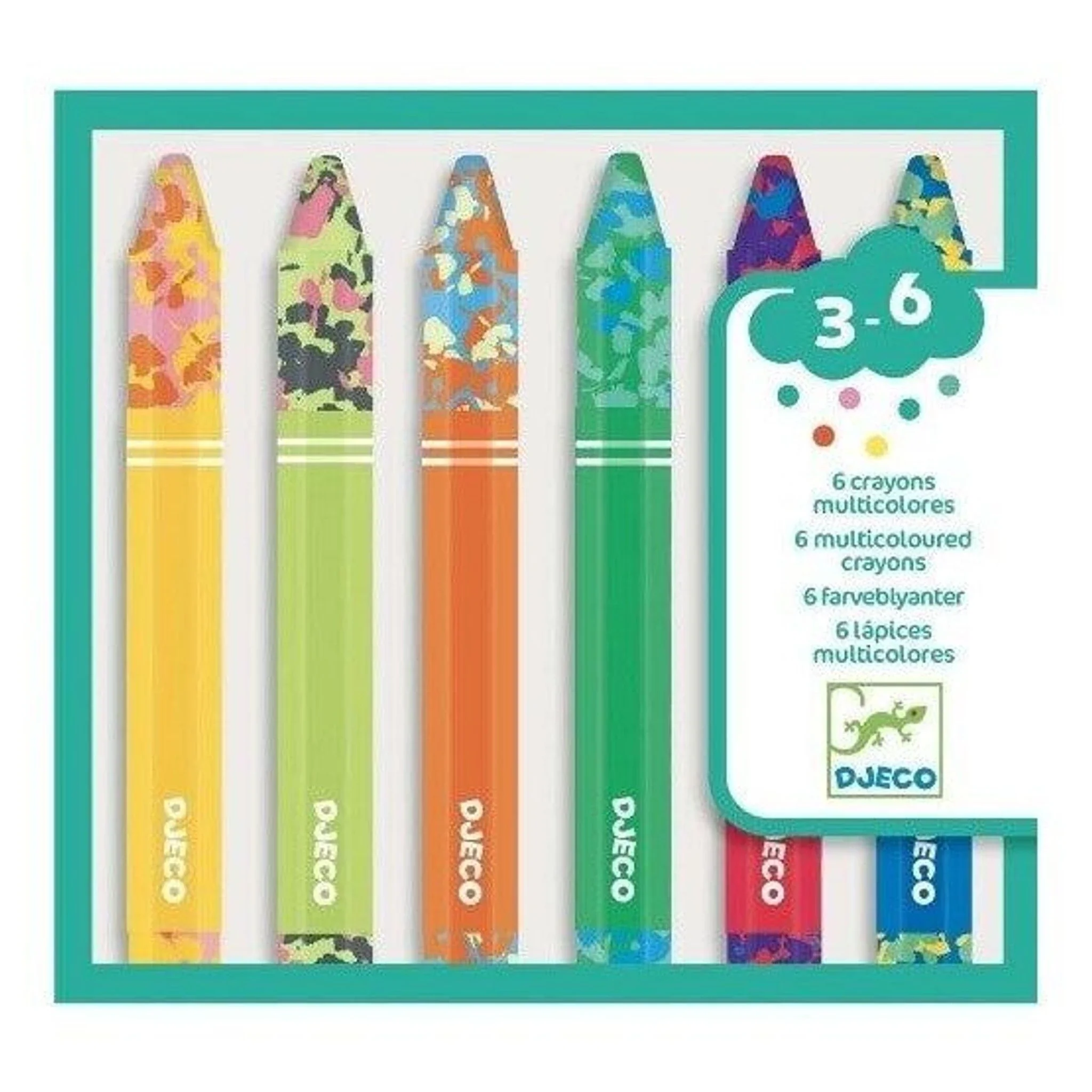 6 Waskrijtjes (Multikleur)