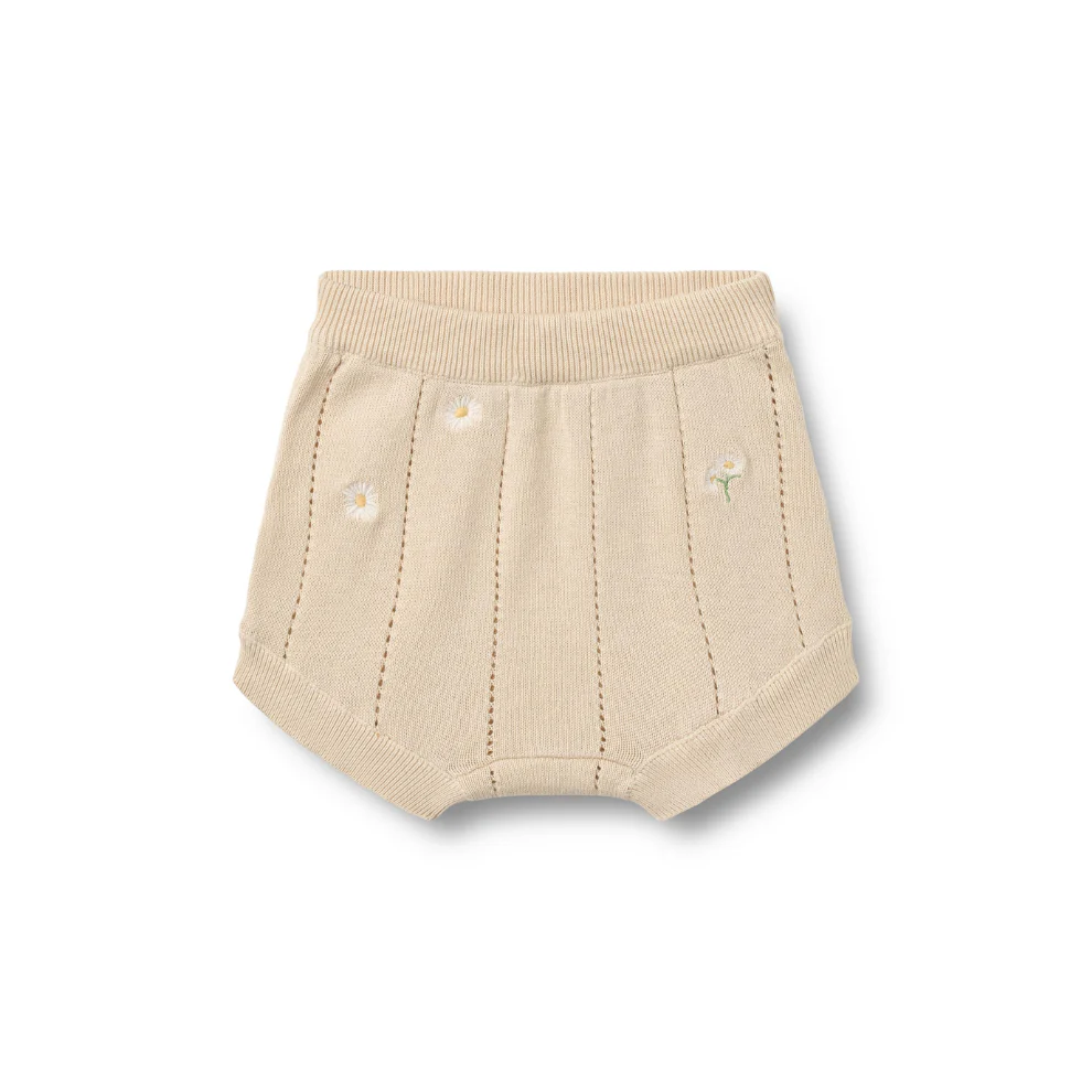 Kort broekje – Knitted Shorts Dua – Biologisch katoen – Sandshell/Creme – Wheat