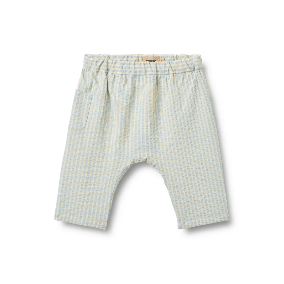 Broekje –  Trousers Henry – Biologisch katoen –  Summer sky stripe/Blauw – Wheat