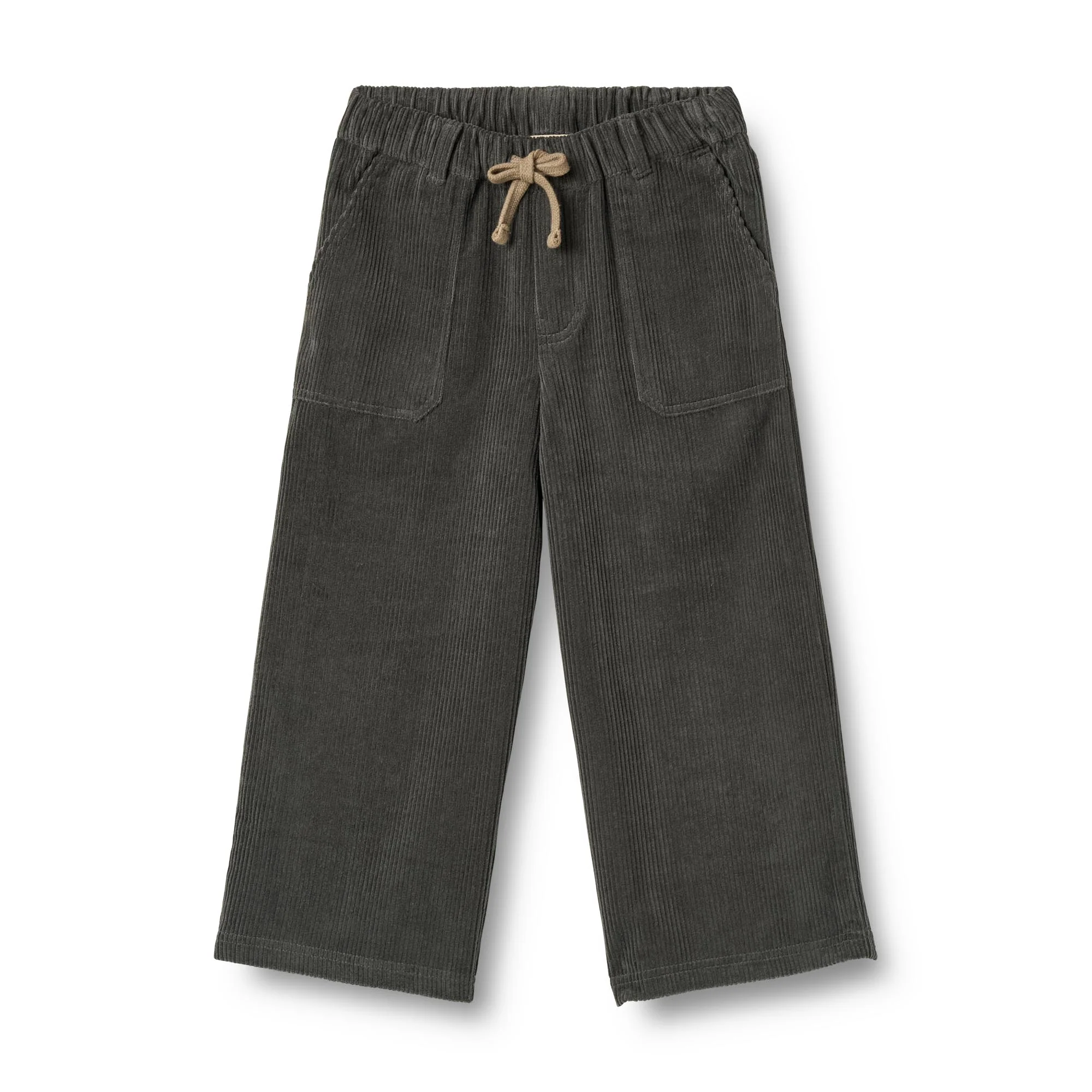 Corduroy broek James – Biologisch katoen – Wide fit – Black sea/zwart – Wheat